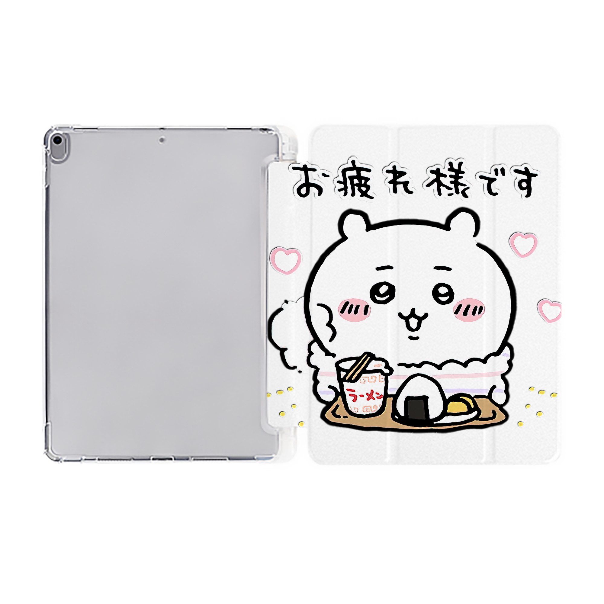 （画像用） ちいかわ ちいかわ Chii-kawa chiikawa IPad ケース ペン収納付き 三つ折りスタンド PUレザー×シリコン 対応機種9.5/10.5/10.9インチ